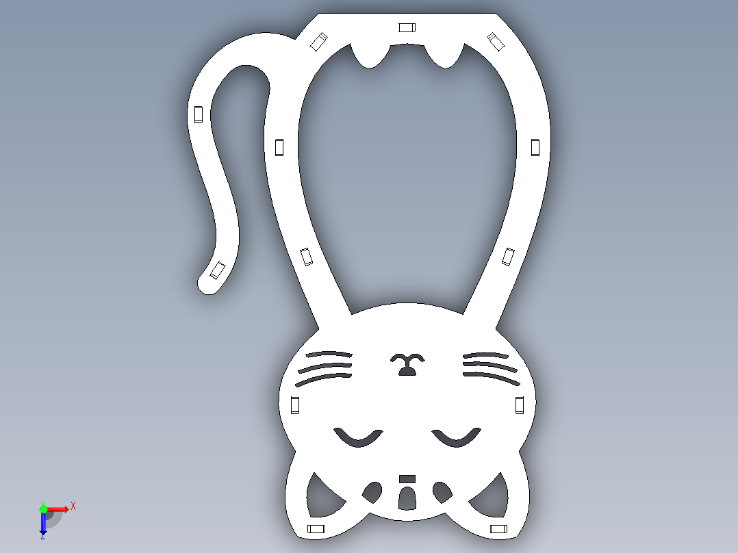 猫咪灯笼骨架俯视图