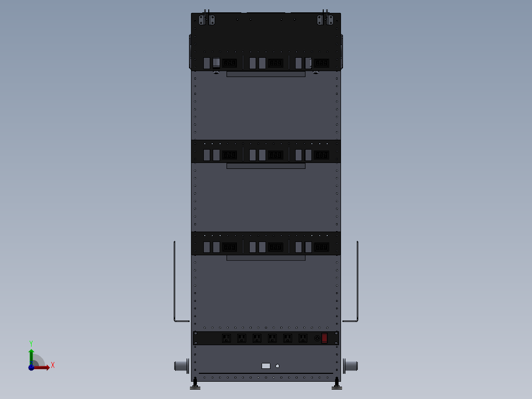 电控柜、铝合金猎鹰钣金电池推车前视图