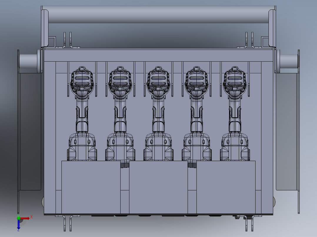 电控柜、铝合金猎鹰钣金电池推车俯视图