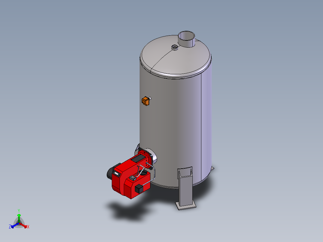 压力容积、工业热水器正等轴测图