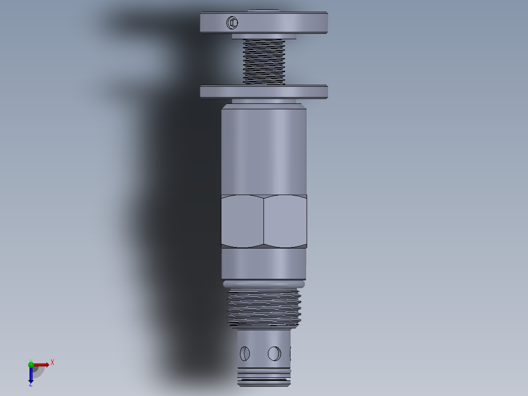 插装式液压泄压阀俯视图