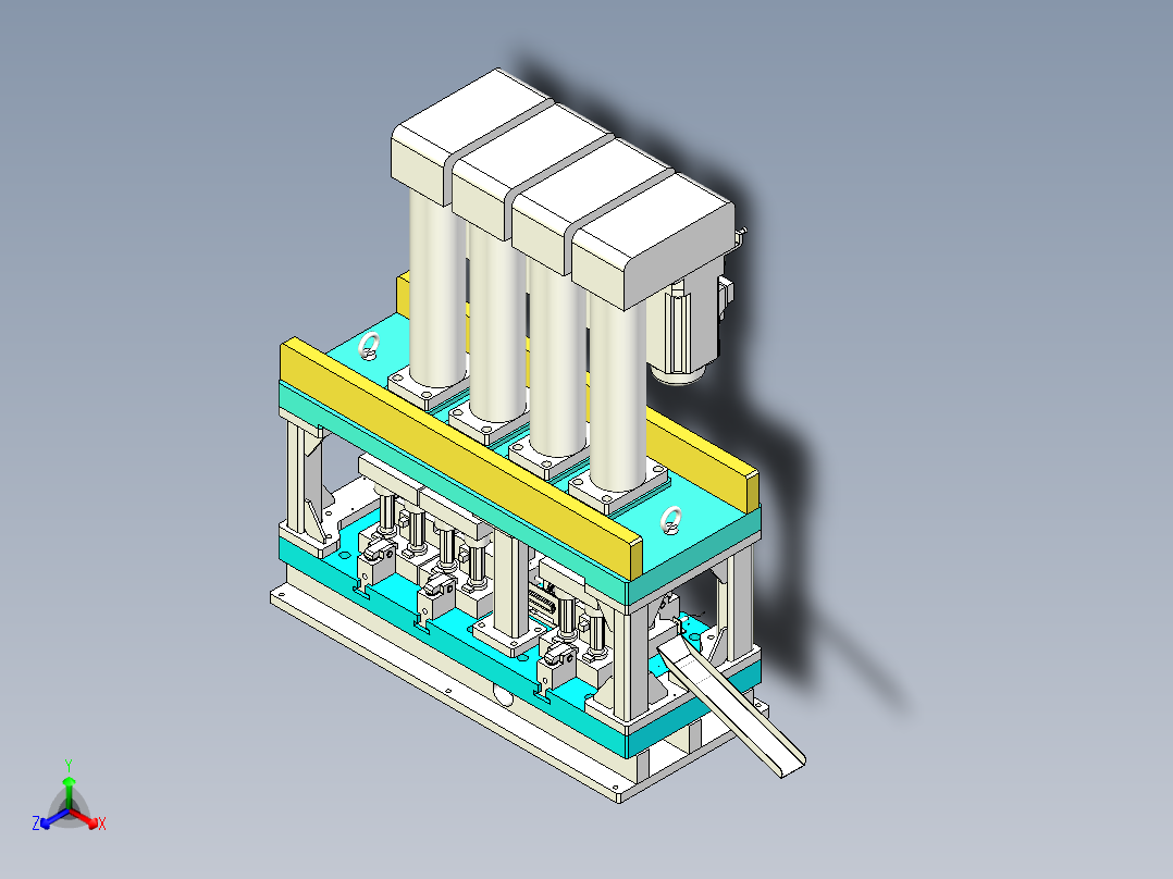伺服冲孔机正等轴测图