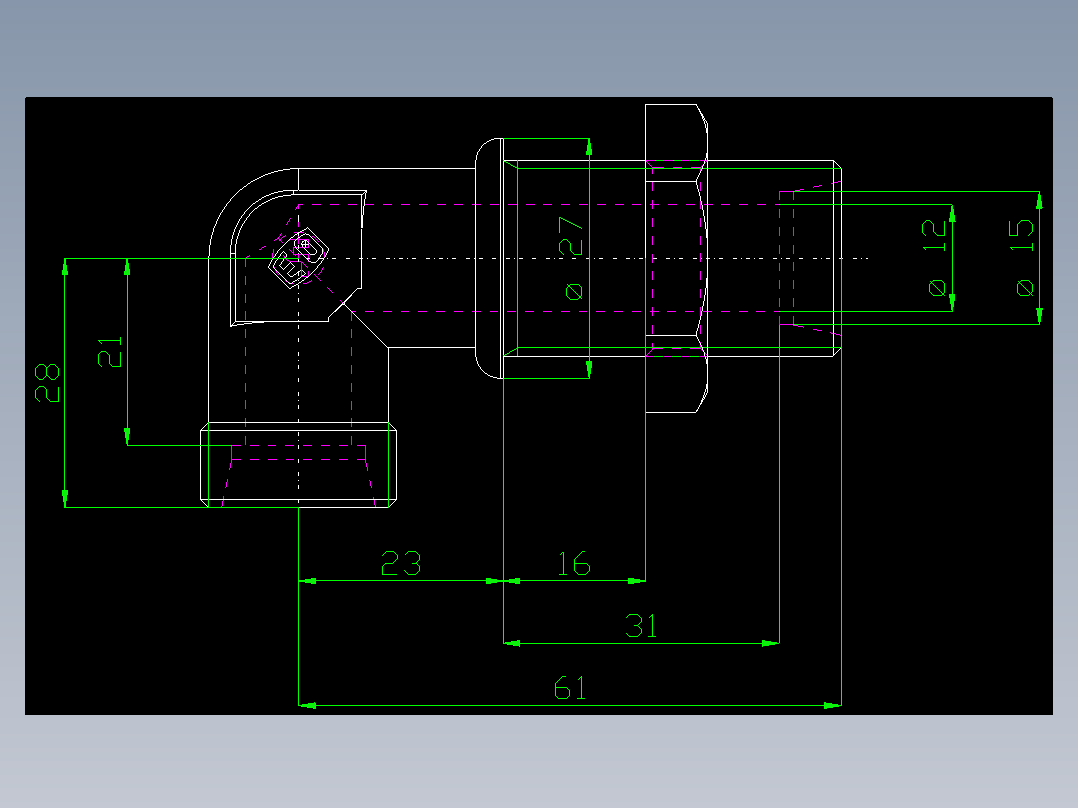 PARKER管接头EO Bulkhead elbow WSV15LOMDCF(16)_front