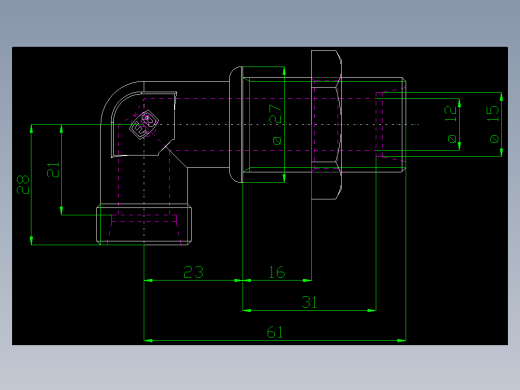 PARKER管接头EO Bulkhead elbow WSV15LOMDCF(16)_front