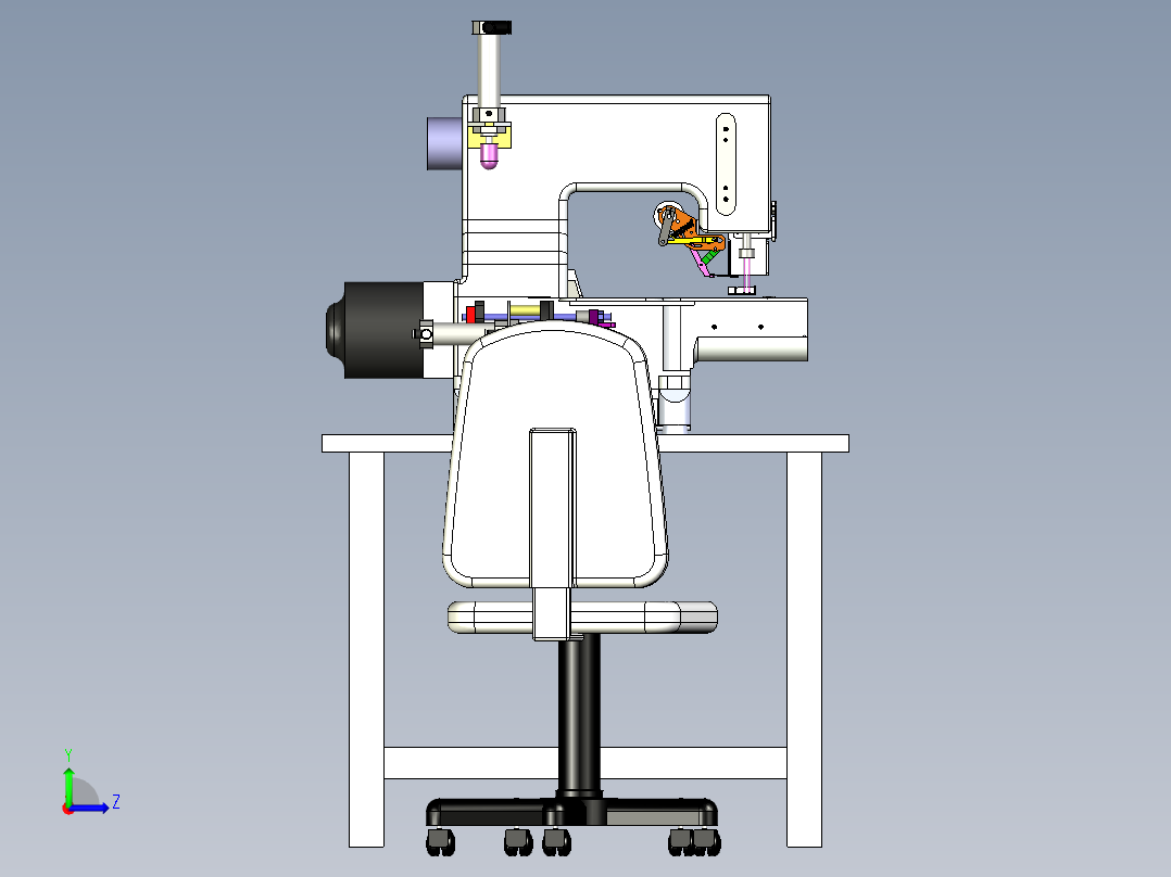 缝纫机三维模型左视图