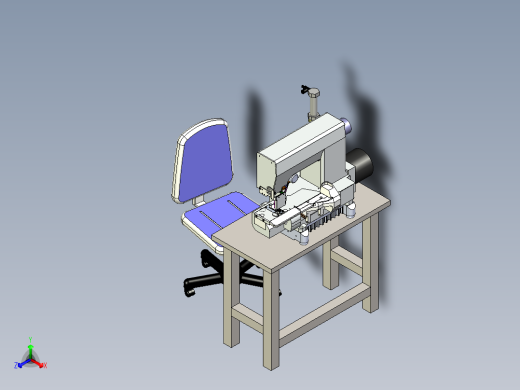 缝纫机三维模型正等轴测缩略图
