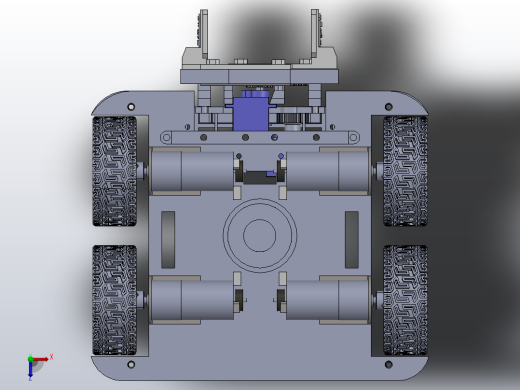 带夹爪的四轮驱动机器人俯视缩略图