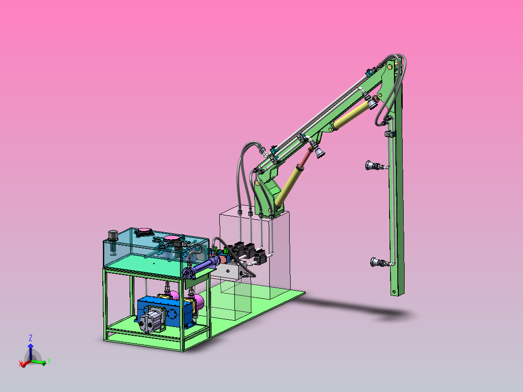 基于修前机臂架的喷药结构设计（SW+CAD+说明书）主视图