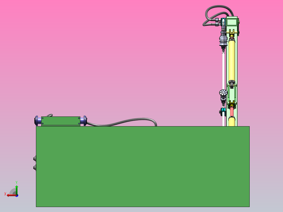基于修前机臂架的喷药结构设计（SW+CAD+说明书）后视图