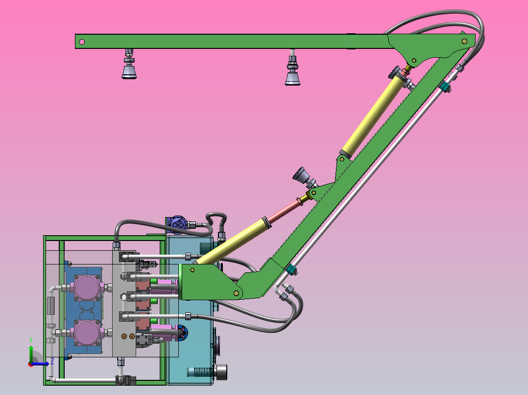 基于修前机臂架的喷药结构设计（SW+CAD+说明书）左视图