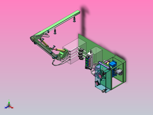 基于修前机臂架的喷药结构设计（SW+CAD+说明书）正等轴测缩略图