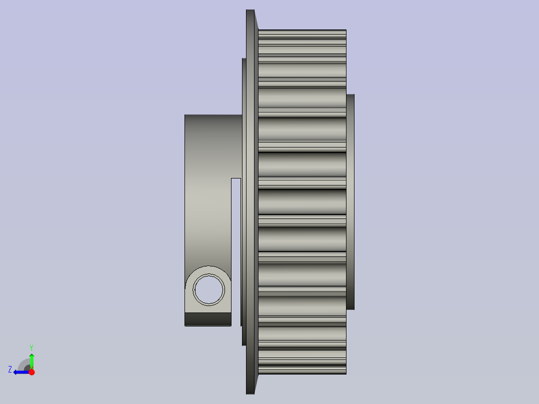 标件同步带轮-夹持式28-5M-1113DF-L212右视图