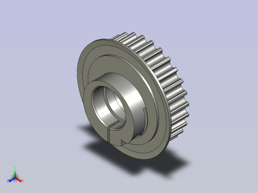 标件同步带轮-夹持式28-5M-1113DF-L212正等轴测缩略图