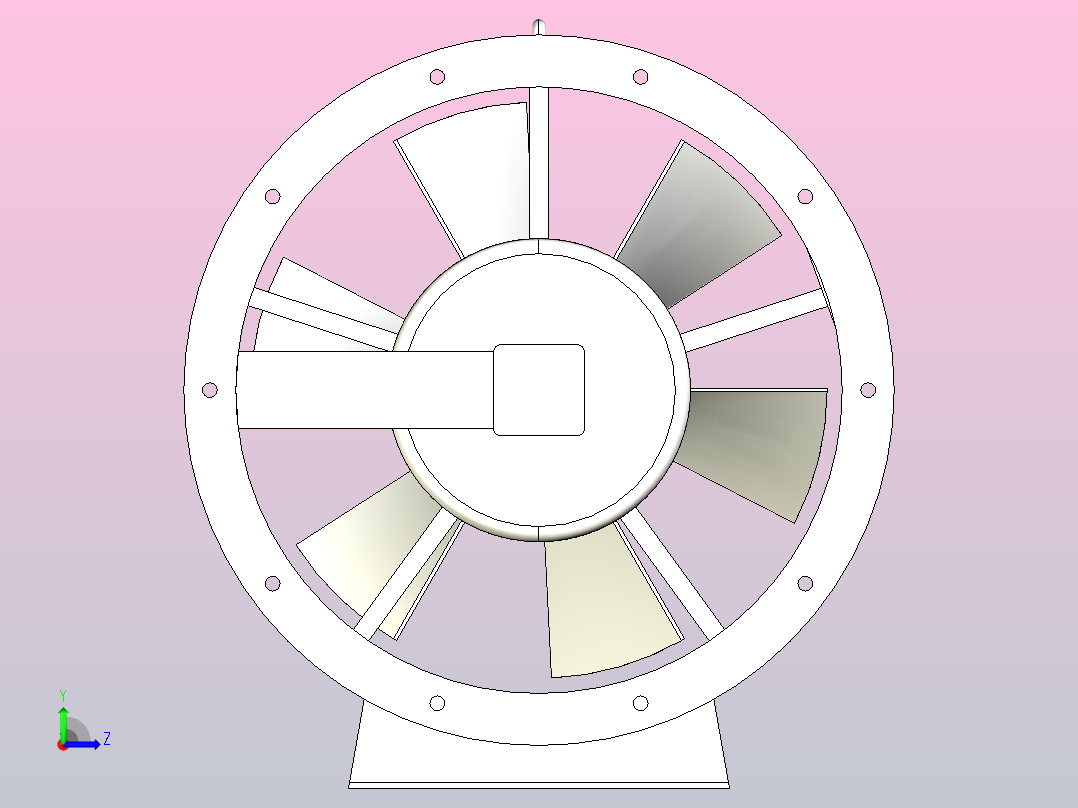 HTF-D1型 消防高温排烟轴流风机[HTF-D1-3.5]左视图