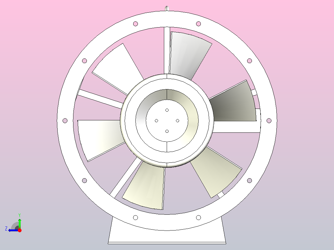 HTF-D1型 消防高温排烟轴流风机[HTF-D1-3.5]右视图