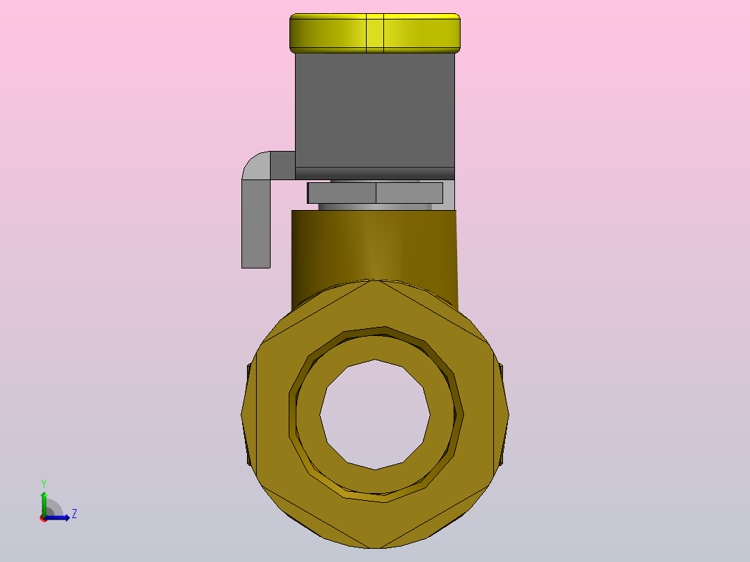 铜球阀DN10二片式内螺纹球阀左视图