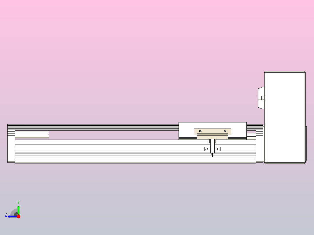 皮带直线轴半封闭可选导轨TPA-HNB-105D-90-L200-LU-Y-P20-N3右视图