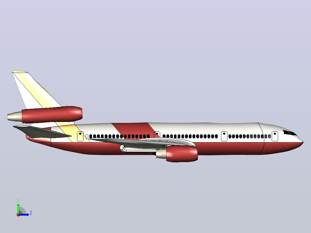 DC-10 模型飞机左视图