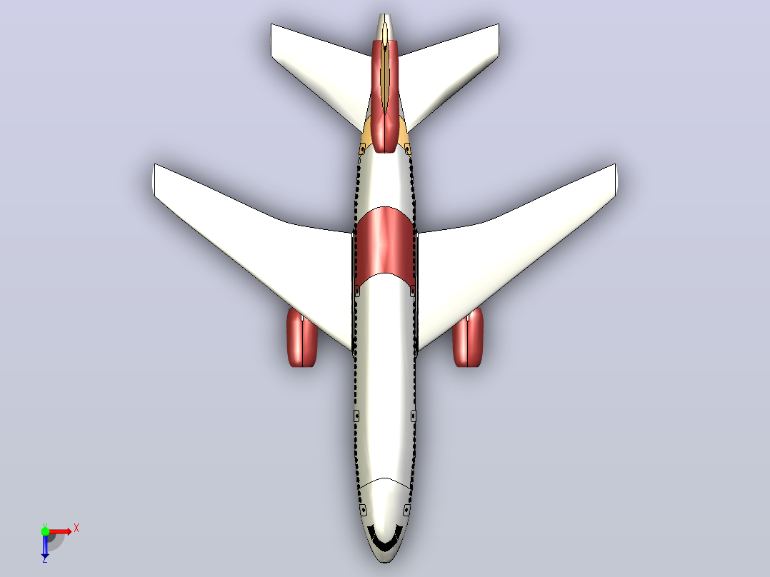 DC-10 模型飞机俯视图