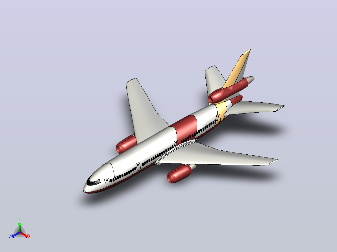 DC-10 模型飞机正等轴测图