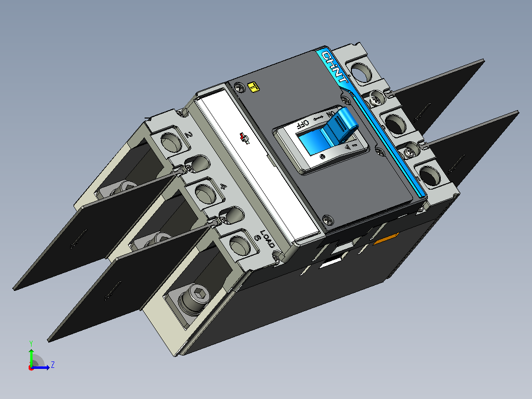 NXMSPD-250塑料外壳式断路器三维模型202209左视图
