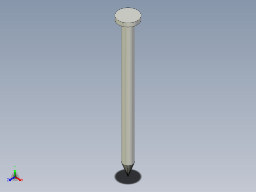 圆头和沉头钢丝钉。A型和B型-具有所有配置的Solidwork零件主视缩略图