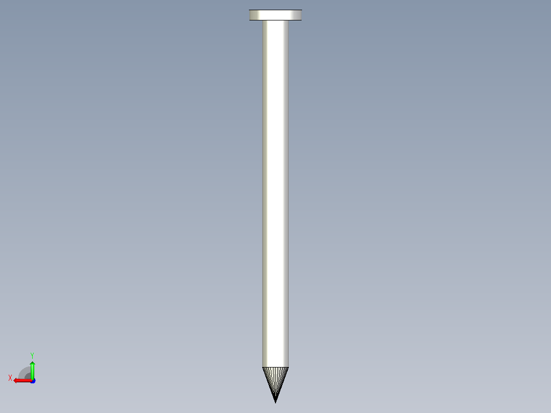 圆头和沉头钢丝钉。A型和B型-具有所有配置的Solidwork零件后视图