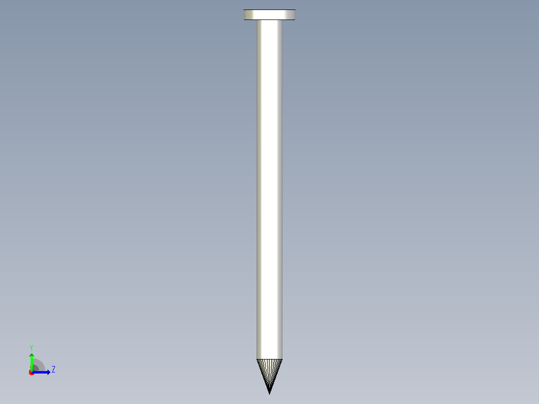 圆头和沉头钢丝钉。A型和B型-具有所有配置的Solidwork零件左视图