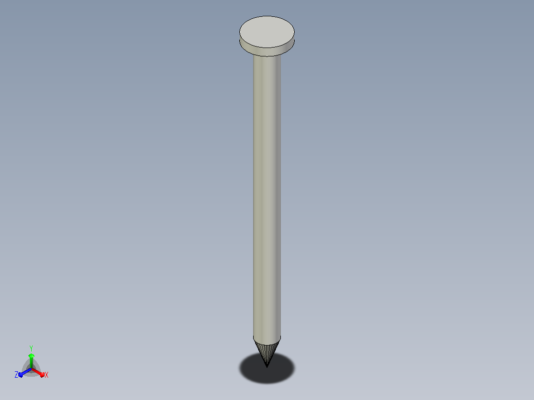 圆头和沉头钢丝钉。A型和B型-具有所有配置的Solidwork零件正等轴测图