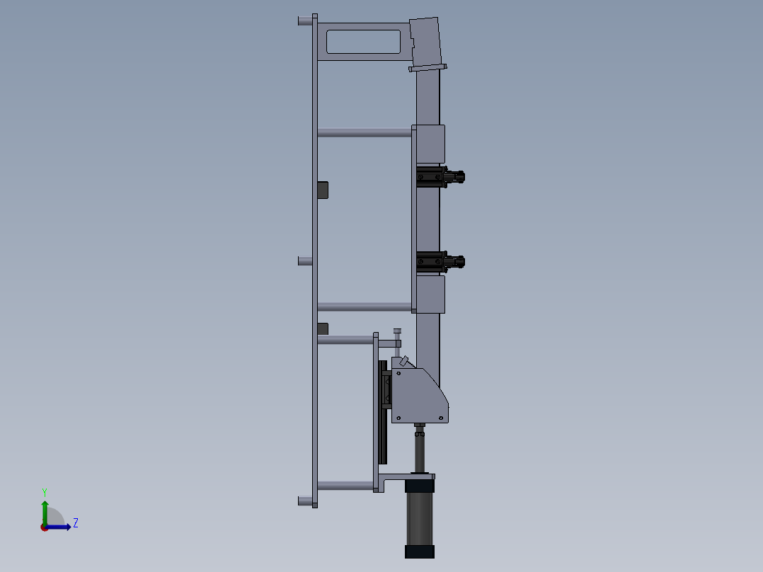 左脚组件焊接夹具左视图