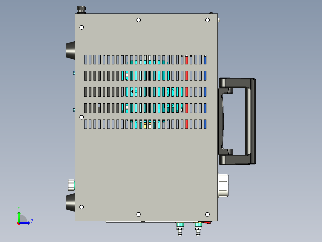 水冷却器设备模型左视图