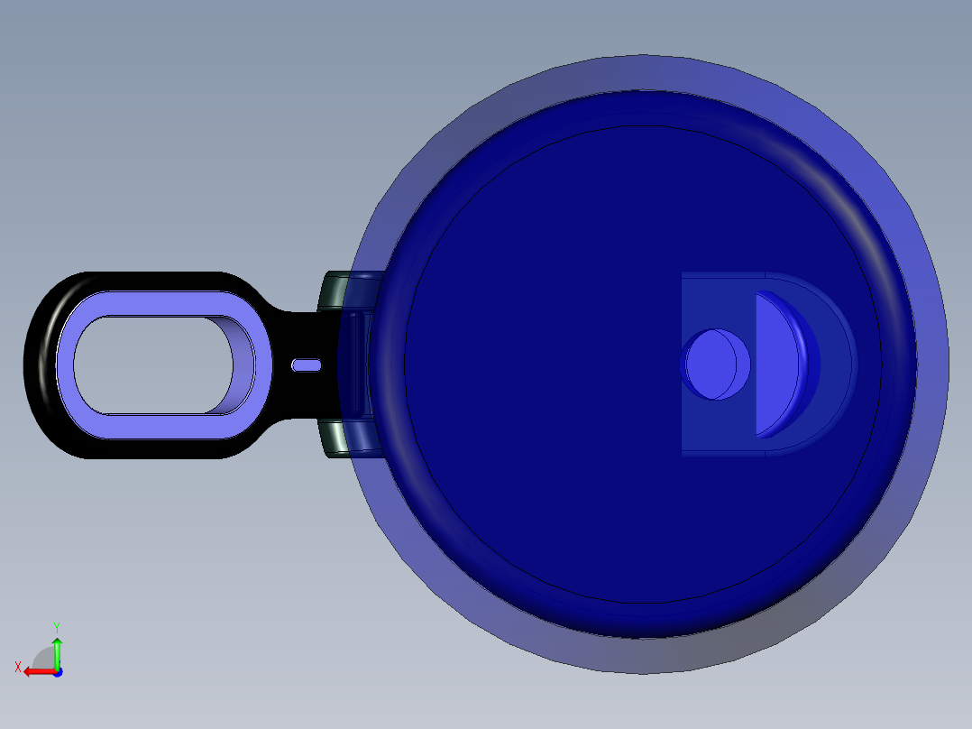 蓝色水杯后视图