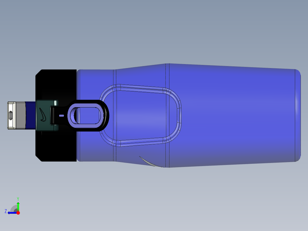 蓝色水杯右视图