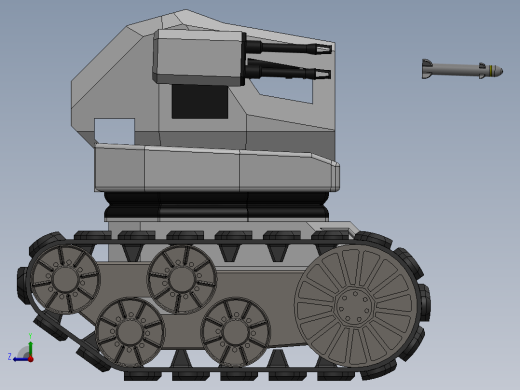 solidworks 未来的坦克机器人右视缩略图