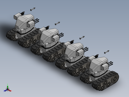 solidworks 未来的坦克机器人正等轴测缩略图