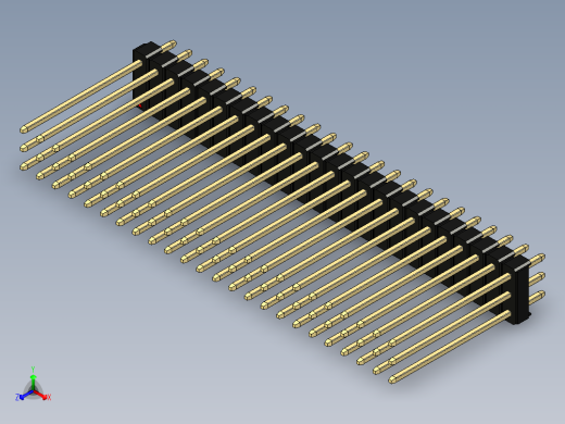 彩色公头100mil（2.54mm）系列-DS1021_black_3x24p_100mil_Type19_rev1.0