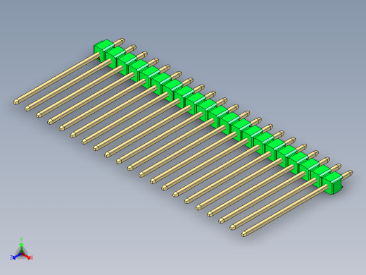 彩色公头100mil（2.54mm）系列-DS1021_green_1x21p_100mil_Type19_rev1.0