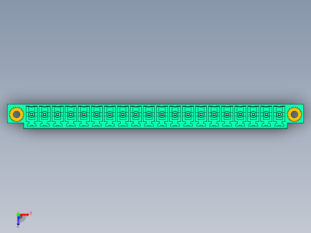 DEGSON 15EDG（公头） 3.81mm 螺钉锁紧，插拔式接线端子 FullPack-15EDGVM-3.81-20P-14-00AH俯视图