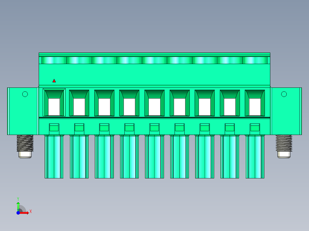 DEGSON 15EDG（公头） 3.81mm 螺钉锁紧，插拔式接线端子 FullPack-15EDGKBM-3.81-09P-14-00AH前视图