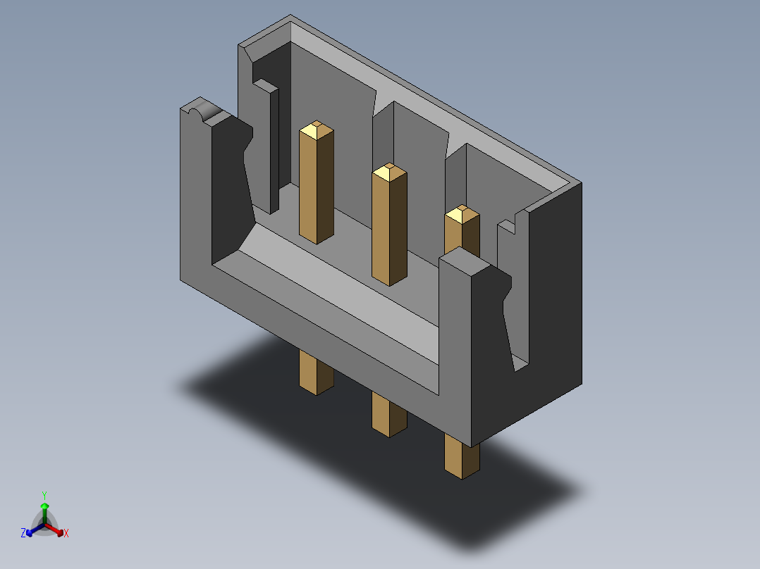 JST-B3B-EH-A.SLDPRT正等轴测图