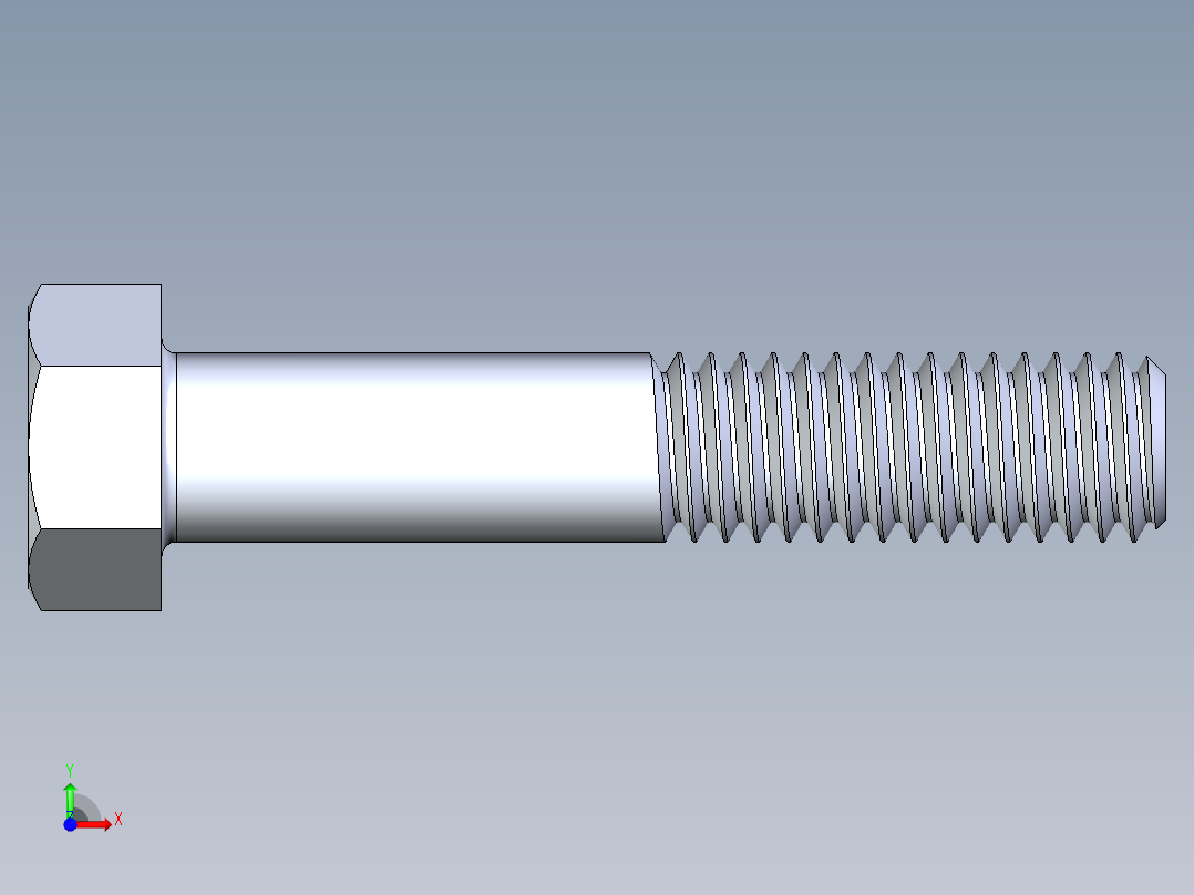 UNC 六角螺栓-Hex Bolt 0.375-16 x 2前视图