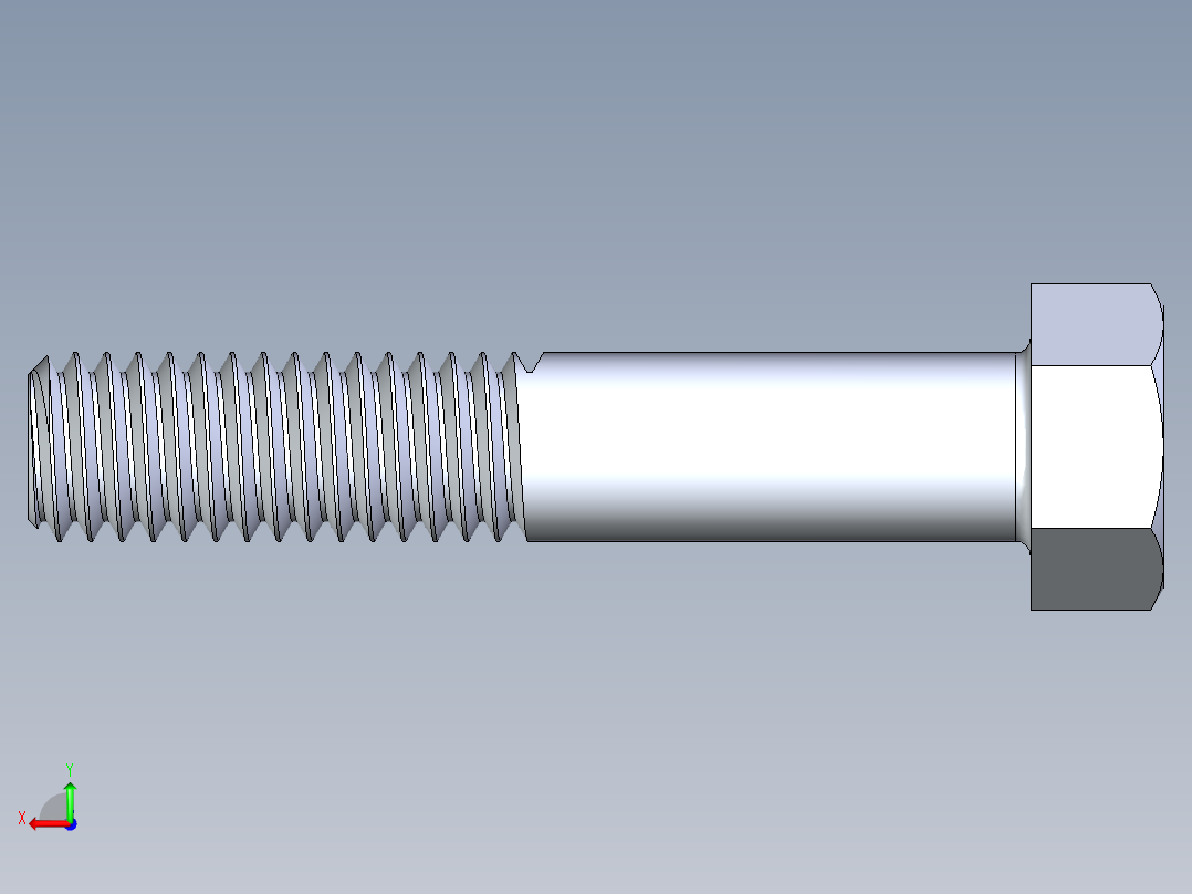 UNC 六角螺栓-Hex Bolt 0.375-16 x 2后视图