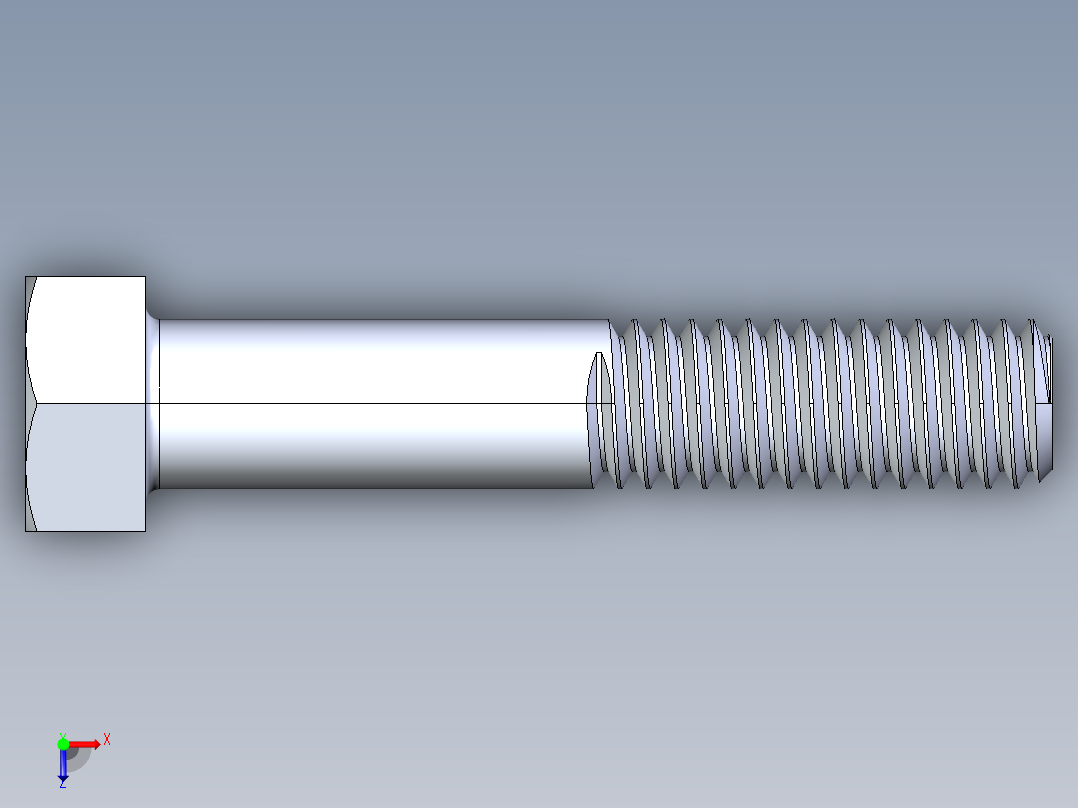 UNC 六角螺栓-Hex Bolt 0.375-16 x 2俯视图