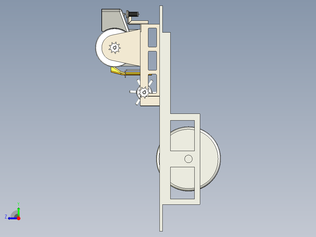 播种机附件右视图