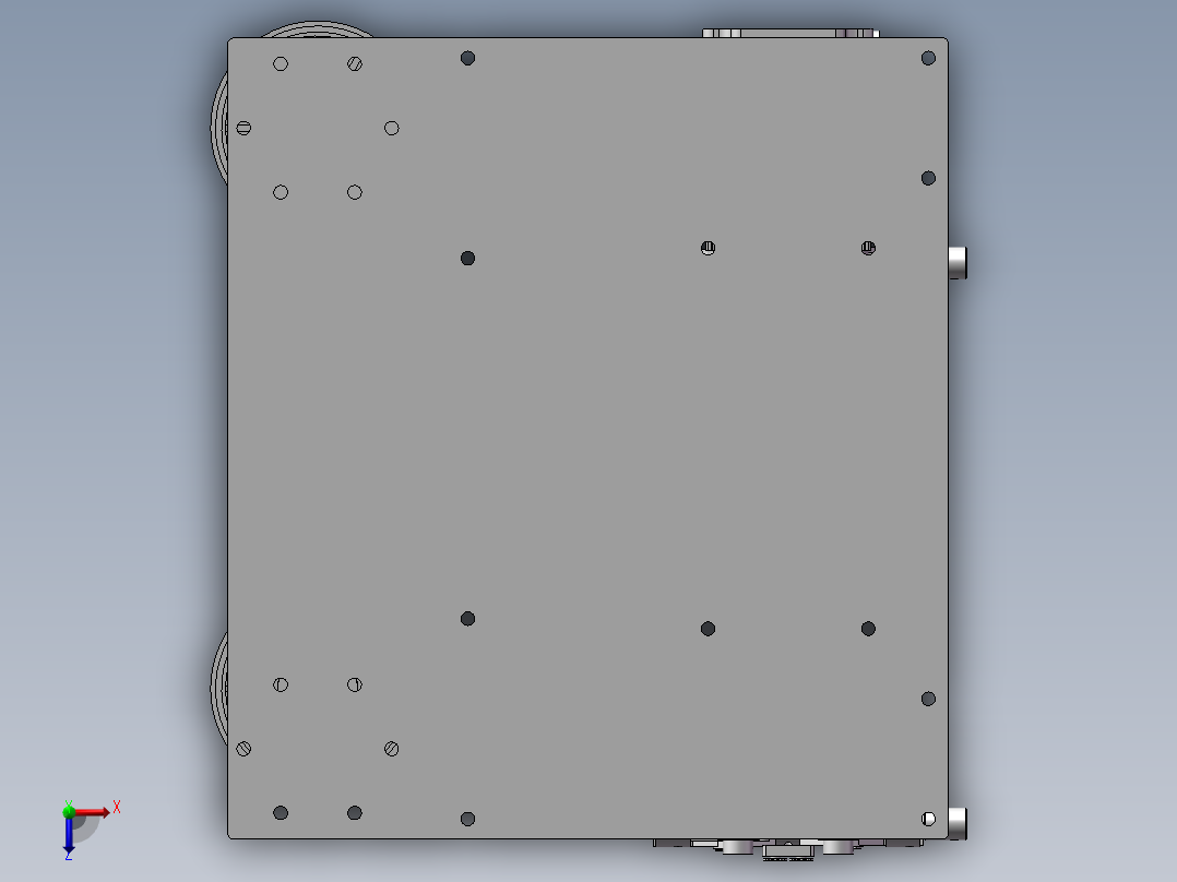 步进式双驱动送丝机俯视图