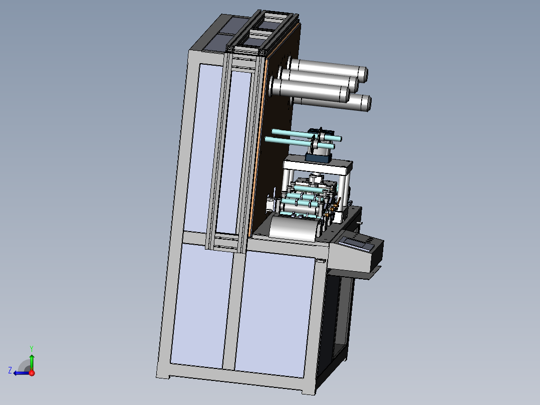 复合覆膜冲孔一体机右视图