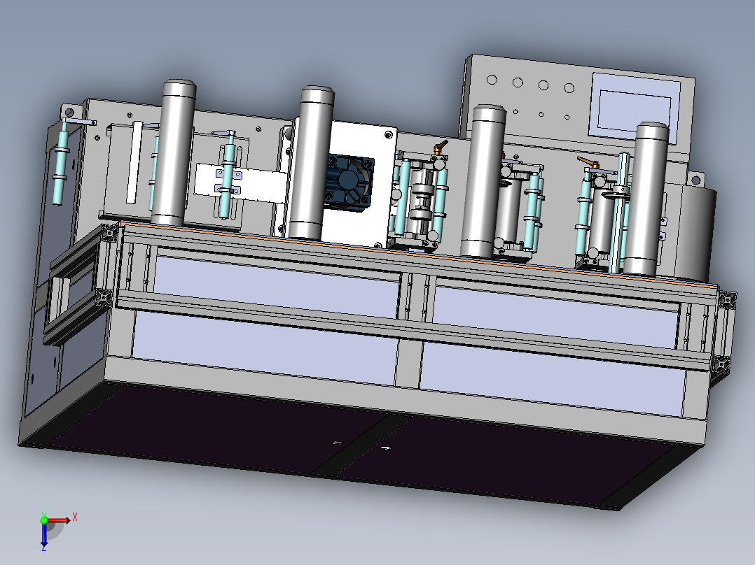 复合覆膜冲孔一体机俯视图