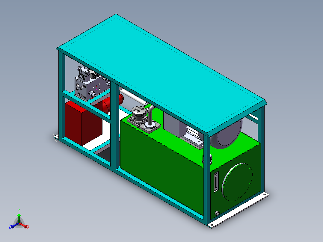 高架桥建筑用液压站正等轴测图