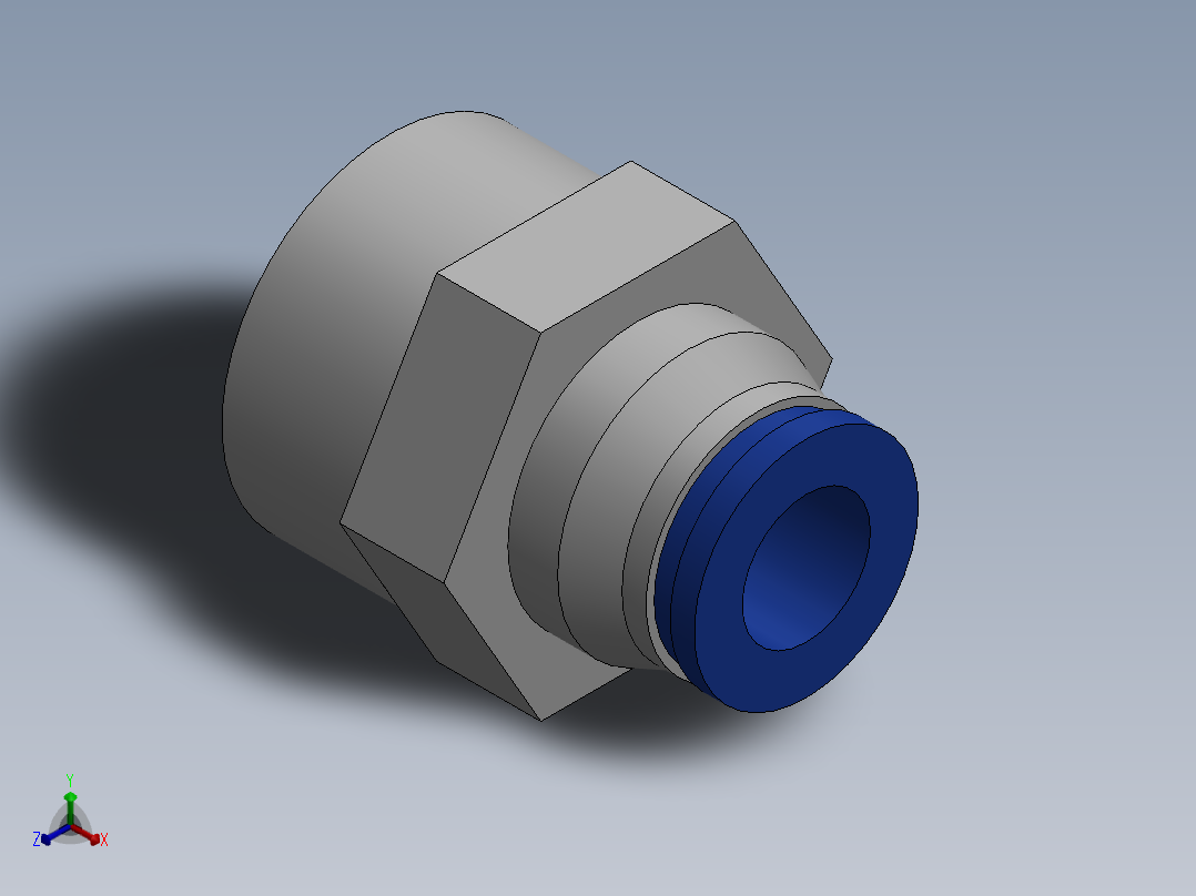 Ø8 x 1-2G - CONEXÃO RETA (C02250848)正等轴测图