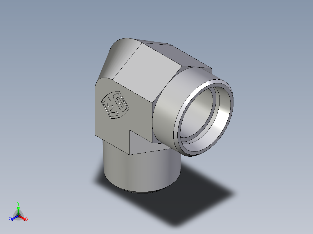 卡套式工业通用硬管接头EO_Male_stud_elbow_WE28L1NPT71X主视图